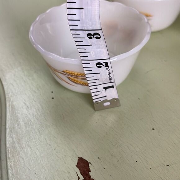 Fire King set of 6 Golden Wheat custard ice cream fruit bowls milk glass. - Picture 6 of 6